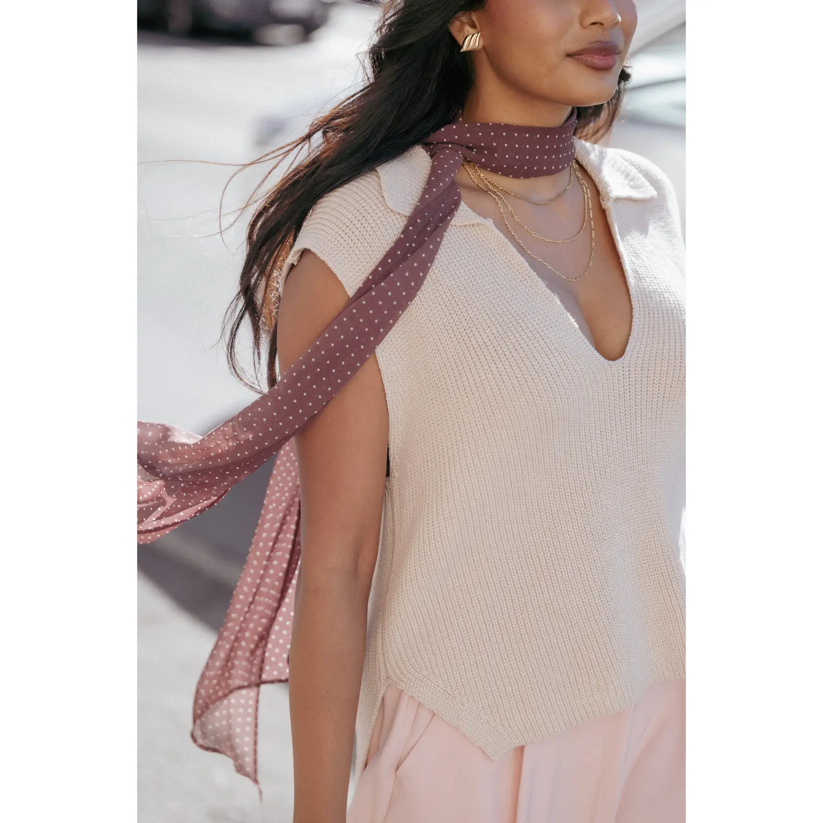 Asha Knitted Top - Beige