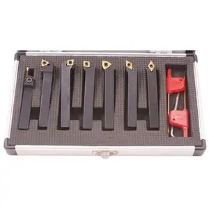 HHiP Pro Series 3/8-Inch Indexable Turning Tool Set, 7-Piece Kit with Included Torx Wrenches