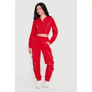 Nylon Drawstring Waist Utility Joggers