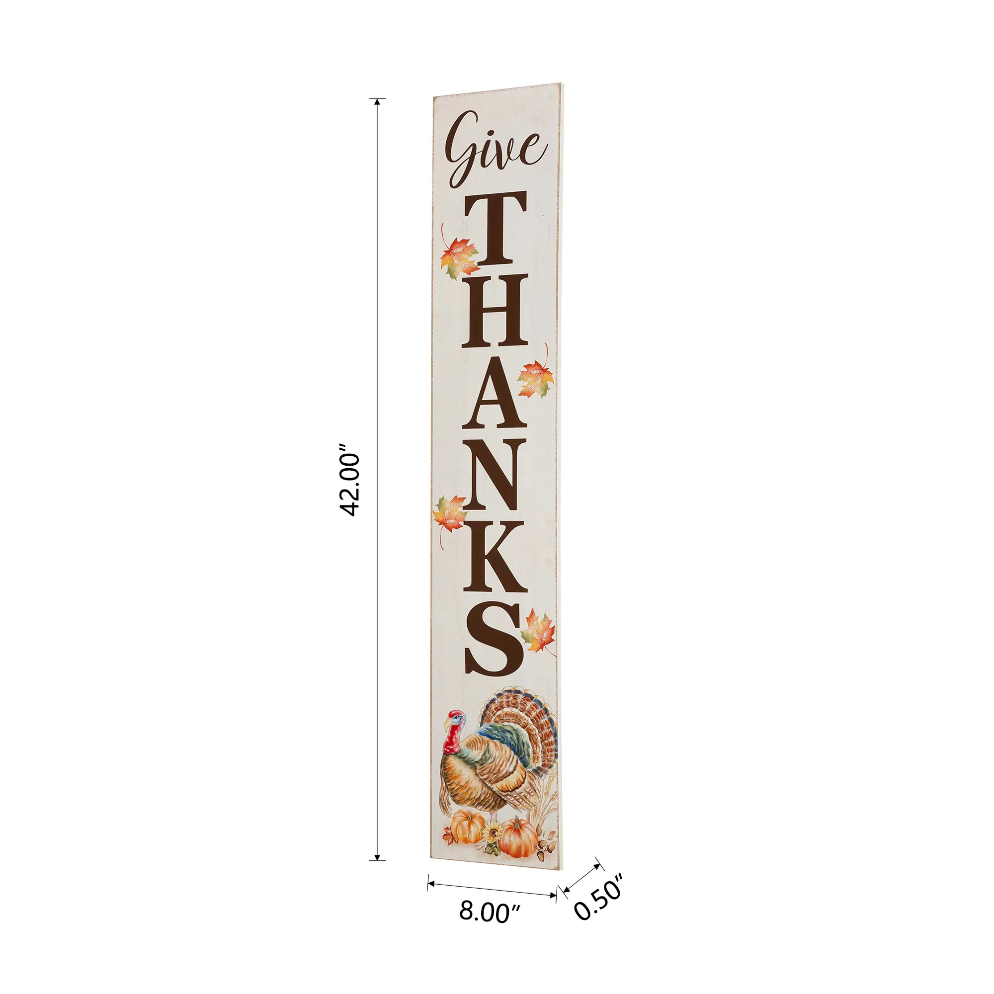 Glitzhome 42"H Durable Painted Standing Thanksgiving Wooden Pumpkin Porch Sign - Festive Turkey Decor, None Assembly Holiday Home Ornament