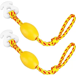 2 Pcs Boat Tube Towable Rope Quick Connector with Float & Stainless Steel Joint, 6000lbs Breaking Strength, Ideal for Water Sports Towables, Wakeboards & Ski Tubes