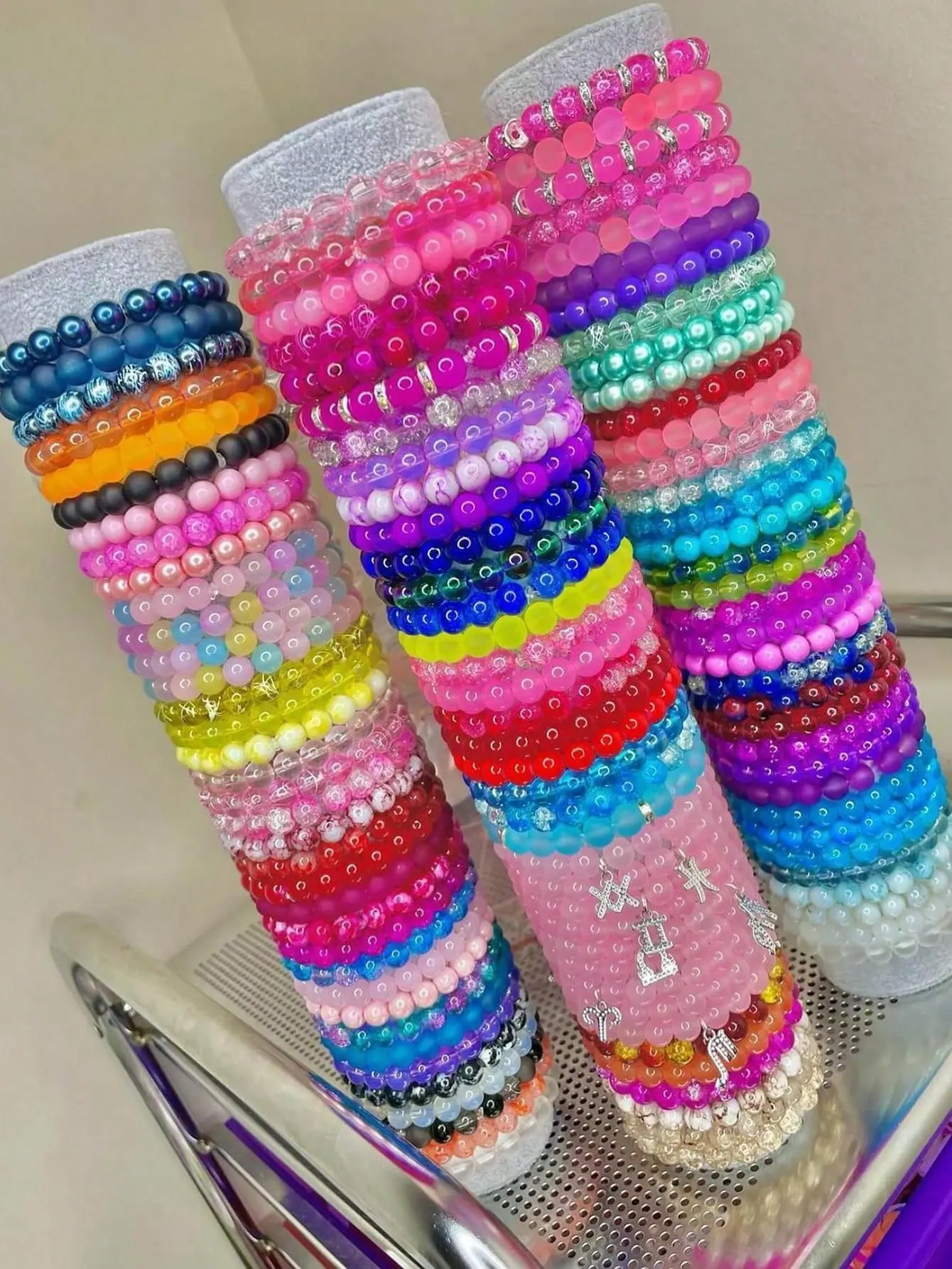 Bohemian Handmade Beaded Bracelet Set 11/22/33pcs Colorful Cracked Glass Beads Women's Bangle Collection Ideal For Vacation Daily Parties Gift For Family Friends Assorted Colors,summerwins