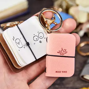 Mini Notebook with Keychain, 1 Count Portable Pocket Notepad, Office Stationery and Desk Organizer Accessory