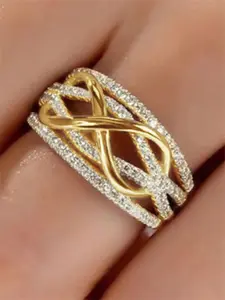 1 PC Gorgeous Cubic Zirconia Ring for Women for Valentine's Day Gift Wedding Engagement Anniversary Party Jewelry, Elegant Engagement Ring, Elegant Glittering Ring, Fashion Engagement Rings