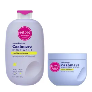 eos Body Wash, Vanilla, Moisturizing Creamy Gel Formula with Shea Butter, Glycerin, Vitamin E, pH Balanced, Sensitive Skin, Vegan, 16 fl oz