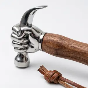 Unique Fist-shaped Ram Hammer, Stainless Steel Body with Solid Wood Non-slip Handle, Heavy Duty Multitool for Outdoor Camping Emergency Survival, Household Daily Repair Hand Tools, Exquisite Gift Box, Ideal Gift for Men & DIY Enthusiasts
