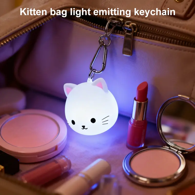Rechargeable exquisite and compact cute pet backpack tote bag backpack luminous pendant, camping tent with sleep hanging lamp holiday gift kitten silicone decompression pat small night light