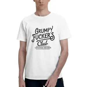 Mens Funny T Shirts Grumpy F*ckers Club Sarcastic Graphic Novelty Tee For Men Mens Funny T Shirts Cool Vintage Fashion T-Shirt Gift Classic Menswear Funny offensive Short Sleeve Novelty Tees for Guys Black -