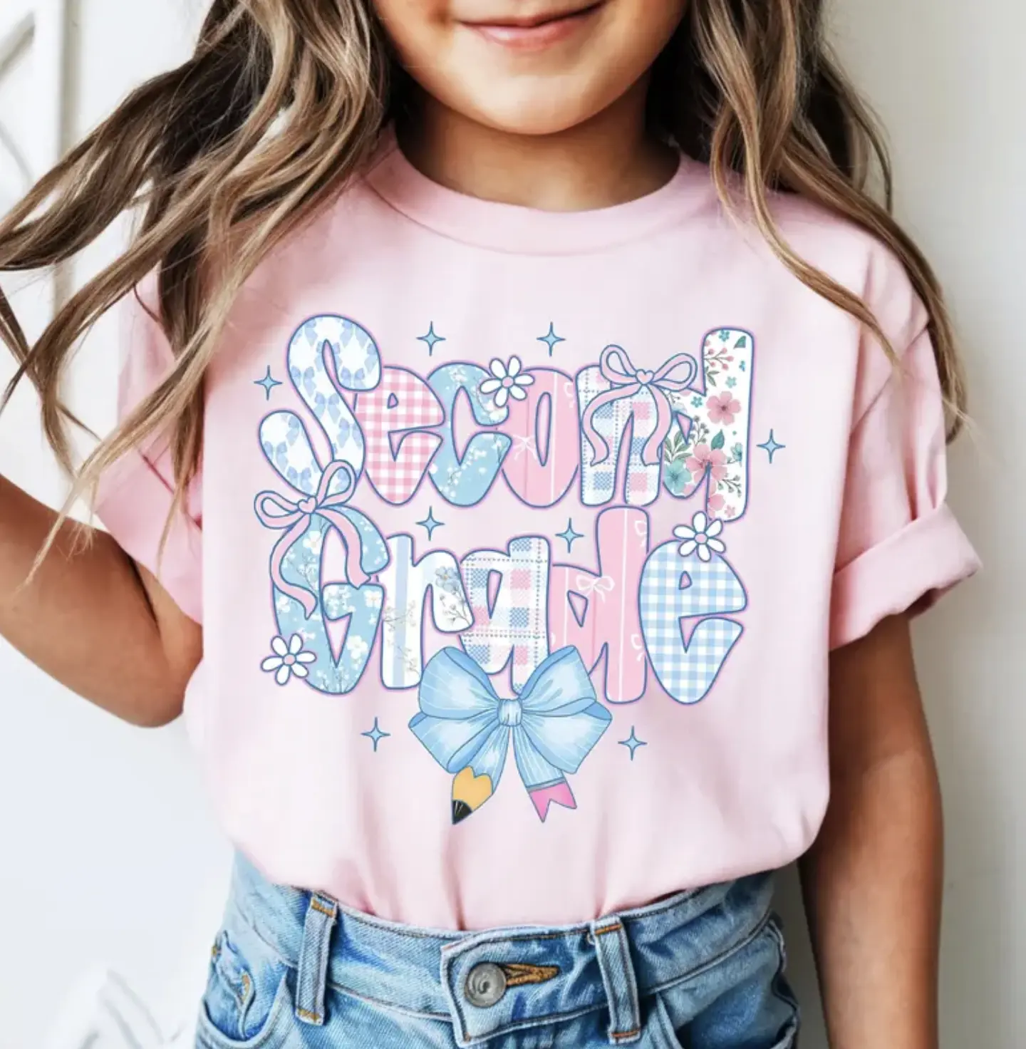 Preppy Second Grade Girl Youth Shirt, 2nd Grader Girls Coquette Bow Shirt, Back To School Gifts, First Day Of 2nd Grader Preppy Girls School T-Shirt, Youth Shirt Available In Sizes XS–XL