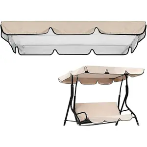 Waterproof Porch Swing Canopy Replacement, Outdoor Garden Swing Seat Sun Shade Cover, Durable Patio Hammock Canopy Awning