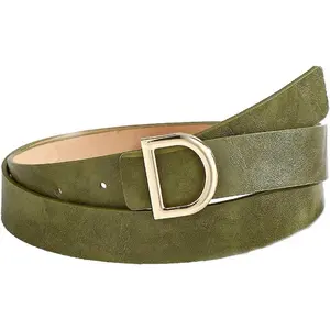 Black Leather Belts for Women  Fashion Buckle Belt Green Belt for Jeans Pants Dresses