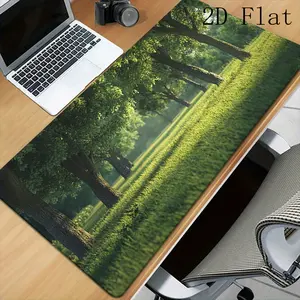 High Quality 1Pc Green Forest Pattern Design Mouse Pad High-Quality Natural Rubber Non-Slip Desktop Mat Smooth Surface Gaming Office Computer PC Laptop Accessory, Desktop Mouse Pad