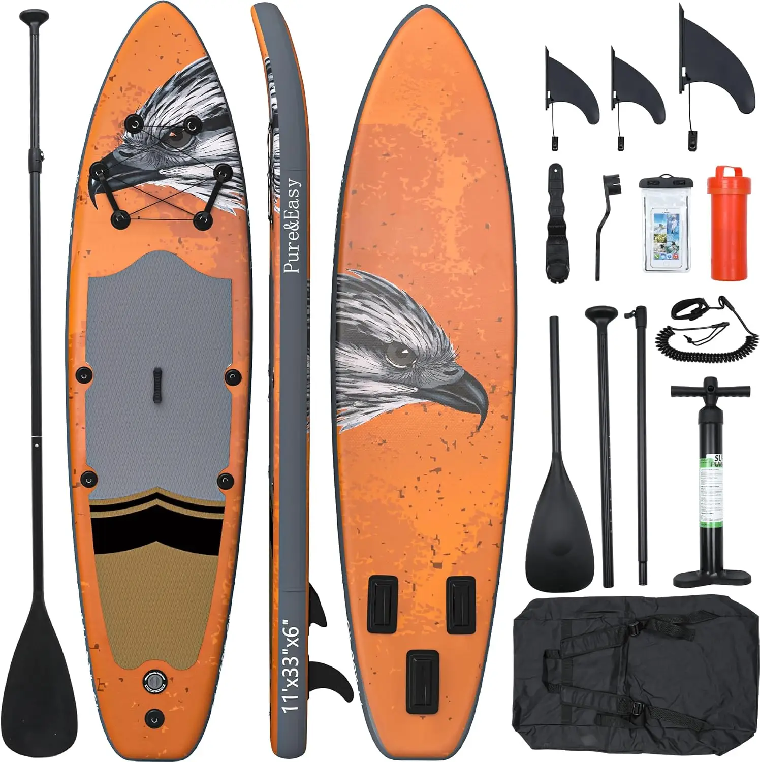 Yitahome 11ft 6in Inflatable Stand Up Paddle Board with SUP Accessories - Backpack, Wide Stance, Surf Control, Waterproof Phone Case, Leash, Paddle, P