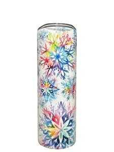 Kaleidoscope Snow Flakes - 20oz oz 20 oz. 20oz. - Skinny Straight Sublimation Tumbler - Amy's Tumbler Junkies - Your Favorite Tumbler Shop!
