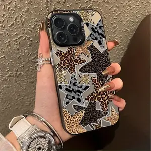 Leopard print starburst pattern, drop-proof, non-slip TPU large-hole lens mobile phone protective case, suitable for iPhone 17 16 15 14 13 12 11 XS X, Samsung S25 S24 S23 and other series models, can be given as a gift to friends or family