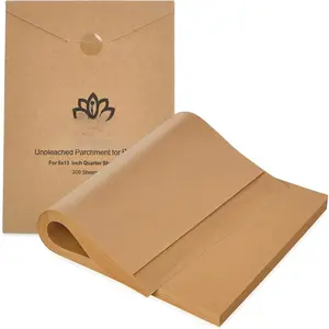 9x13  Paper (200 sheets) - Unbleached, High Heat, Non-stick, Pre-cut Baking Paper for Quarter Sheet Pans -  for Baking, Roasting, Wrapping, Dehydrator, and so much