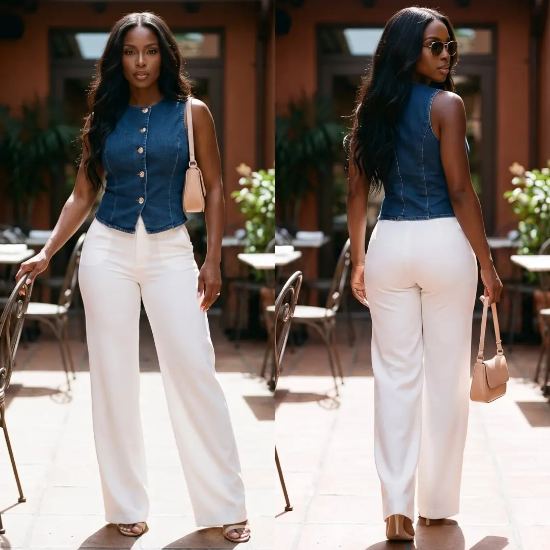 Super High Waist Stretch Wide Leg Dress Pants White