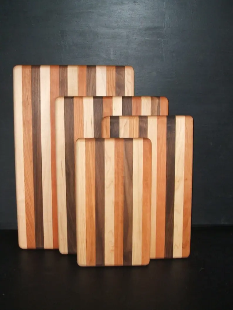 Handmade Multi-Wood Maple, Cherry, Walnut Cutting and Serving Boards in 4 sizes, Charcuterie Board, Carving Board,