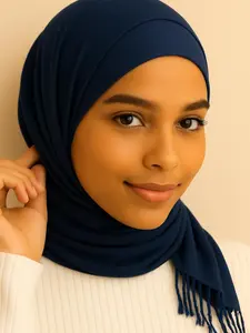 Women's Solid Color Cashmere Feel Fringed Scarf Soft Elegant Wrap One Size Fits All Versatile for All Seasons Classic Wrap Style 78" x 27" Hijab