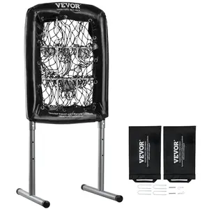 VEVOR 9 Hole Baseball Net,  , 21"x29" Softball Baseball Training Equipment for Hitting Pitching Practice, Heavy Duty Height Adjustable Trainer Aid with Strike Zone & 4 Ground Stakes, for Adults