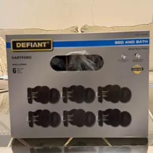 Defiant Hartford Matte Black Bed/Bath Door Knob Contractor Pack (6-Piece)