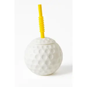 Golf Ball Sippy Cup with Straw