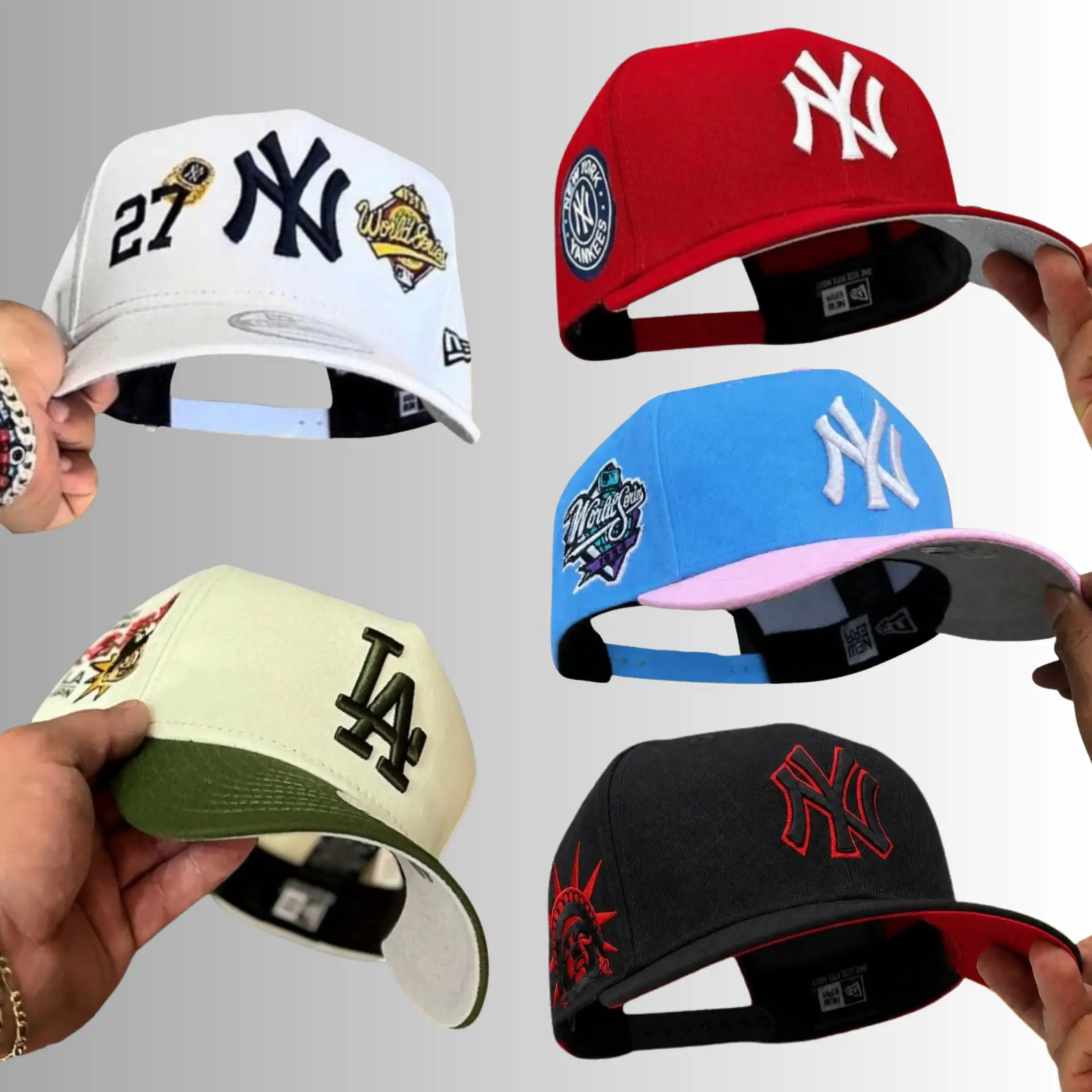 New Era MLB NY Yankees LA Dodgers Premium Signature Baseball Hat – Adjustable 9FORTY 59FIFTY Curved Brim Snapback Cap, Embroidered Team Graphics, Classic Athletic Vintage Design, Hip Hop Urban Fashion, Casual Everyday Headwear, USA 2026 Collection