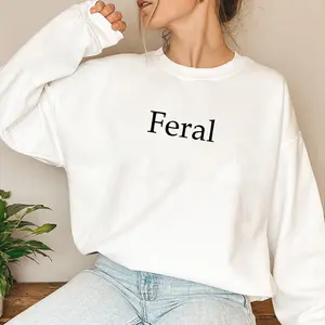 Women's round-neck pullover sweatshirt with long sleeves. This style is simple and casual, featuring a pullover design. The fabric is soft and comfortable, lightweight and breathable, making it both casual and fashionable.