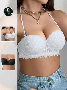 Women's Underwire Bra Set, Full Coverage Fitted Design, Moderate Fabric Support, Plain Pattern, All Seasons Wear, Buckleless Style