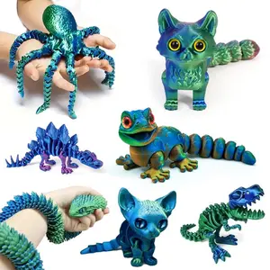 3D Printed Tyrannosaurus Rex Realistic Dinosaur Model Jointed Full Movable Birthday Gift Realistic Animals Decorative Desktop