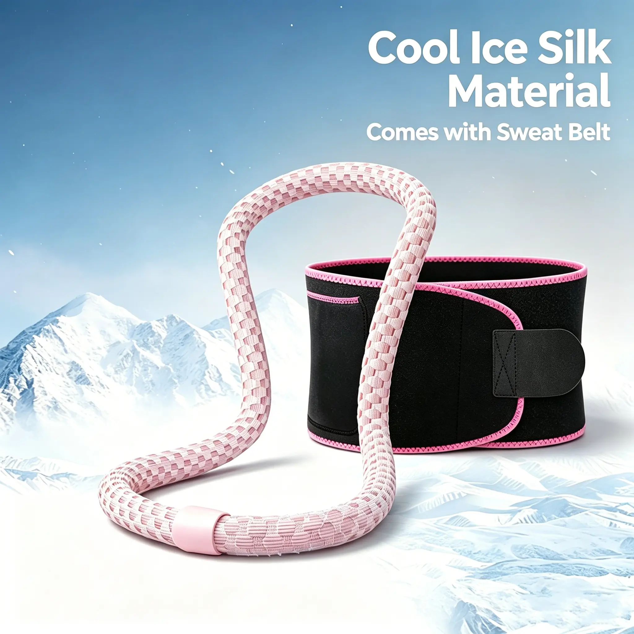 3 LBS Weighted Fitness Hula Hoop - Ice Silk Cool, Breathable Non-Sticky Home Workout Gear with Sweat Belt, Beginner-Friendly At-Home Train Hula Hoops, Glute Workout Gear Equipment for Core Training