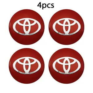 4pcs 56mm Aluminum Logo Car Wheel Hub Center Cap Stickers Emblem Badge Vehicle Exterior Decoration Decals For Toyota Corolla C-hr Rav4 86 Avensis T25 Auris Land Cruiser Yaris Hilux Prius Camry
