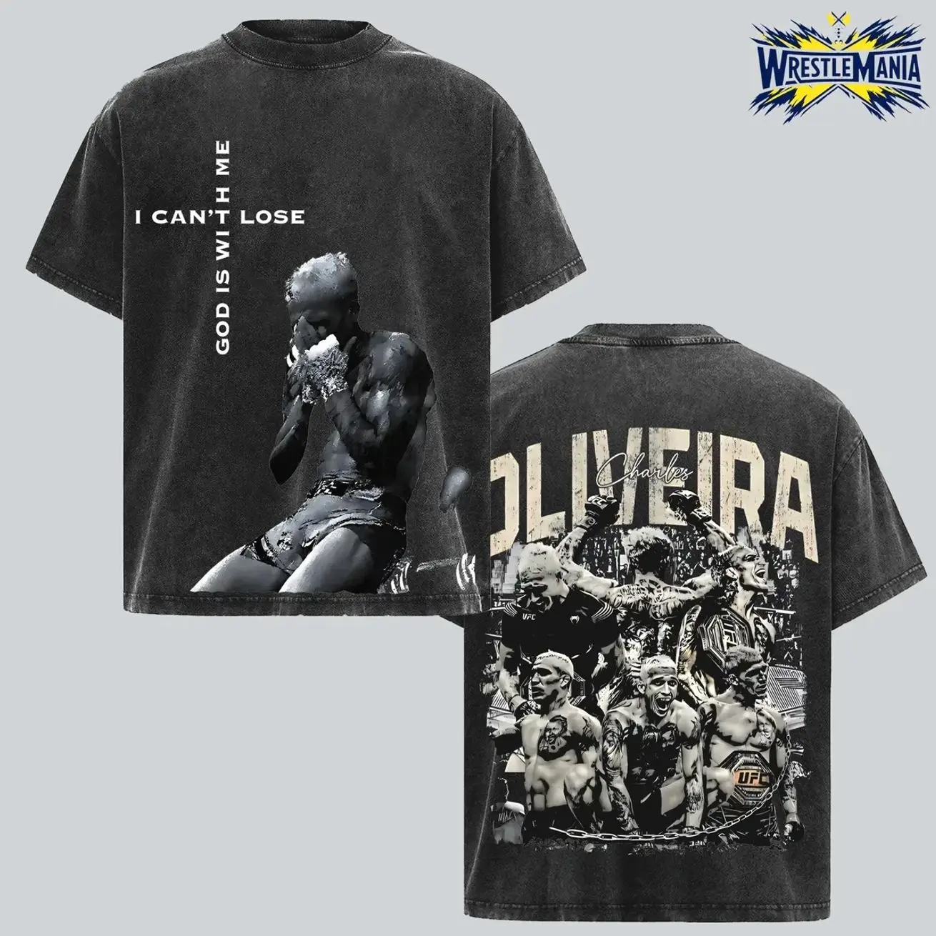UFC Brazin Charles Oliveira - Do Bronx Vintage Washed Cotton Graphic tee, Graphic t-shirts, oversized t Shirt – The Notorious Gift, Gift for fan ZF0