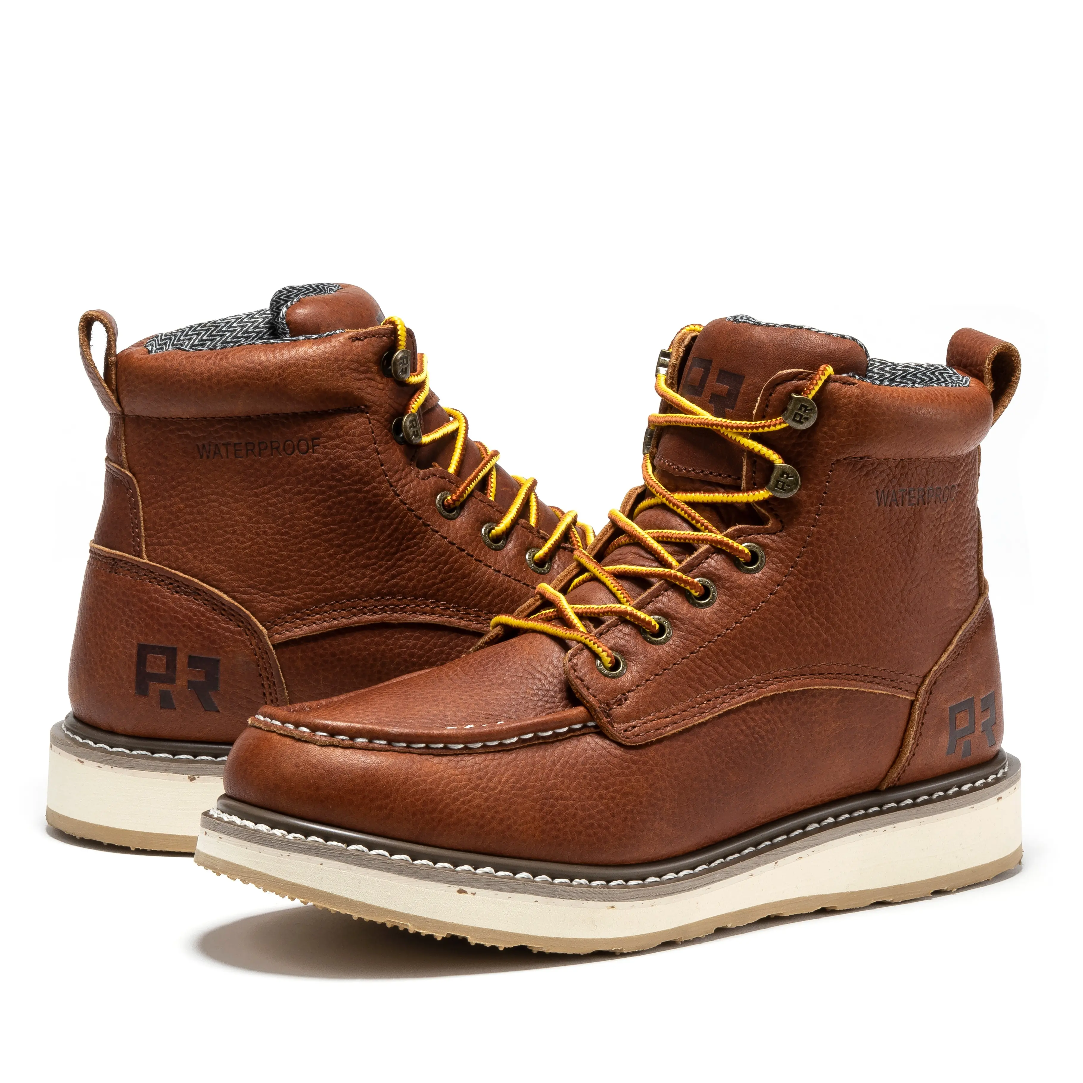 ROCKROOSTER Waterproof Moc Toe Work Boots for Men - Soft Breathable Material & Electrical Shock Protection - ASTM F2892-18 EH Rated Footwear Boy - Walking Shoes - Closed SAP3602