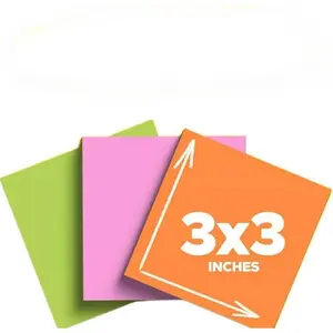 Super Sticky Notes, 3 in.x 3 in., Energy Boost Collection, 3 Pads/Pack: Multicolor, Art & Design, 45 Sheets/Pad