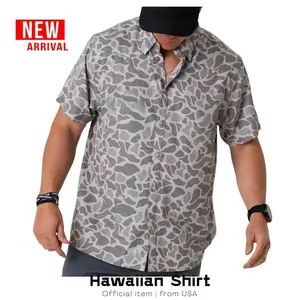 Men’s Performance Western Shirt – Classic Deer Camo, Lightweight Stretch Button-Up for Hunting, Ranching & Outdoor Wear Casual Printed Tropical