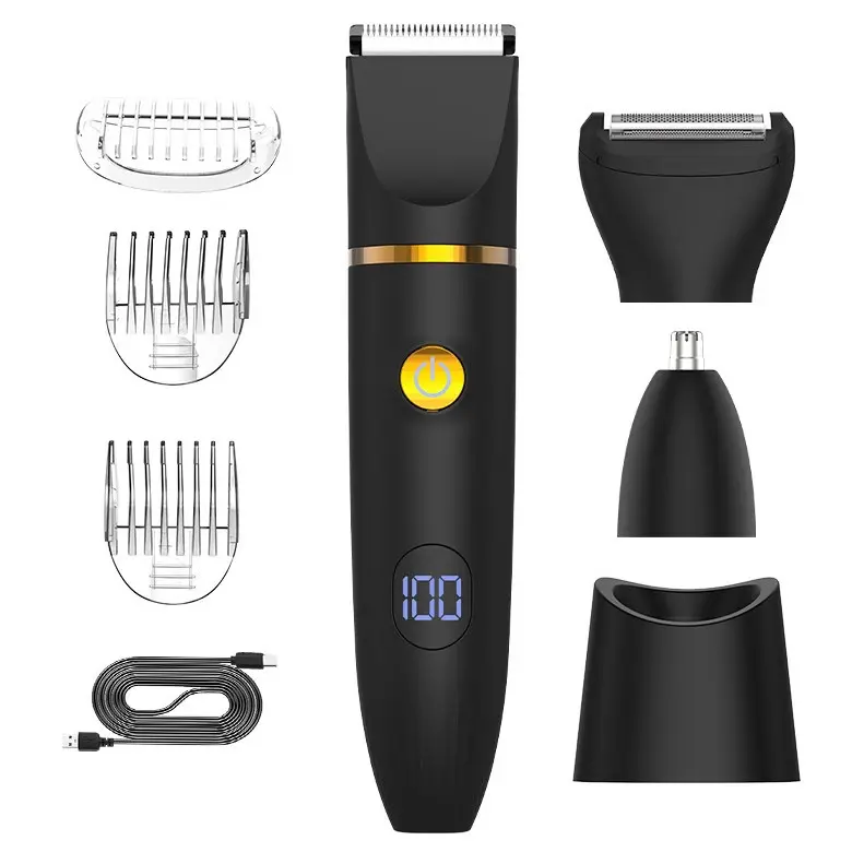 Manscape Body Hair Trimmer for Men: Pubic Hair Trimmer, 3 in 1 Versatile Electric Shaver for Groin,Face,Beard,Nose,Waterproof Body Groomer with Ceramic Blades, Mens Gifts