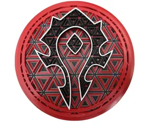 Horde 3D Printed Mosaic Wall Art World of Warcraft Gaming Décor Iconic Emblem Design Precision PLA Material 10x10x2 Inches for Horde Loyalists and WoW Veterans