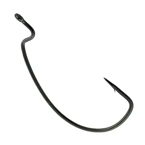 Reaction Tackle 25-Pack Offset EWG Worm Hooks - Super Strong Wide Gap for Bass Fishing