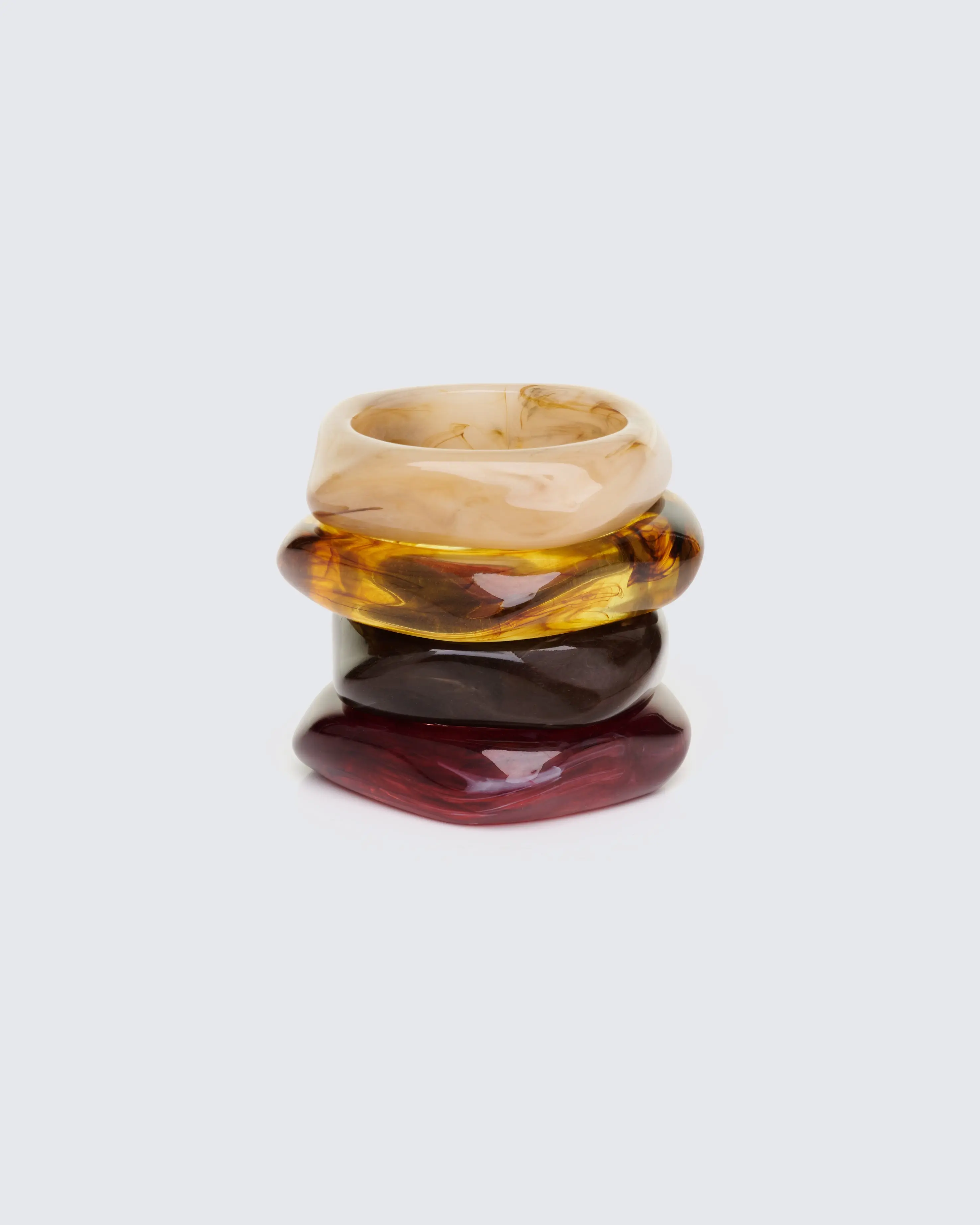Karma Brown Acrylic Stack Bracelet Set