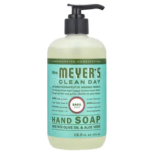 Mrs. Meyers Clean Day Hand Soap, Basil Scent, 12.5 fl oz (370 ml)
