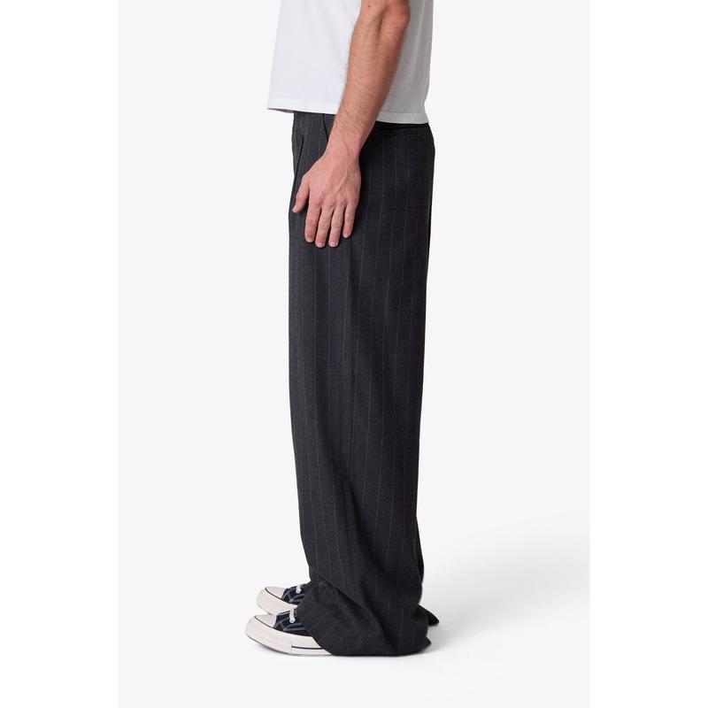 mnml Easy Pleated Stripe Trouser - Grey/White