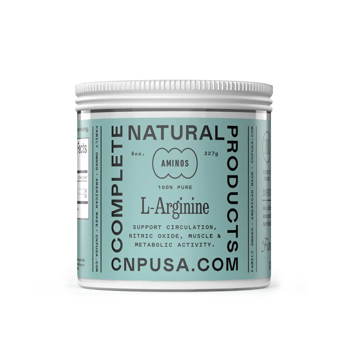 Complete Natural Products L-Arginine Powder 227g - 100% Pure Natural Amino Acid Supplement for Circulation & Muscle Health