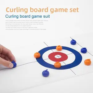 Trending 2-in-1 Tabletop Curling & Shuffleboard – Portable Strategy Board Game for Family Bonding, Indoor/Outdoor Play & Brain-Engaging Fun
