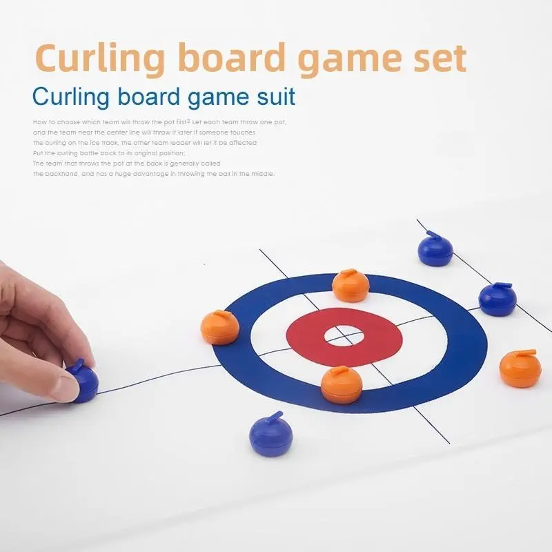 Compact 2-in-1 Tabletop Curling-Shuffleboard Game - Portable Strategy Game for Family Fun, Indoor-Outdoor Leisure Sports Equipment, Indoor/Outdoor Play, Brain-Engaging Fun, Playful Indoor Recreation