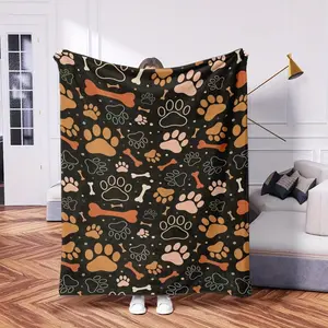 Cozy Dog-Themed Flannel Throw Blanket - Perfect for Couch, Bed, Office, and Car Naps - Soft, Warm, All-Season Gift Idea, Creative, Single Or Double, Air Conditioning Cartoon Blanket Halloween and Christmas Gifts