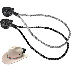Cowboy Hat Holder for Trucks & Cars – 2-Pack Suction Cup Hat Rack, Universal Hat Mount for Windshield/Dash, Durable Lariat Rope Design (No Tools Needed)