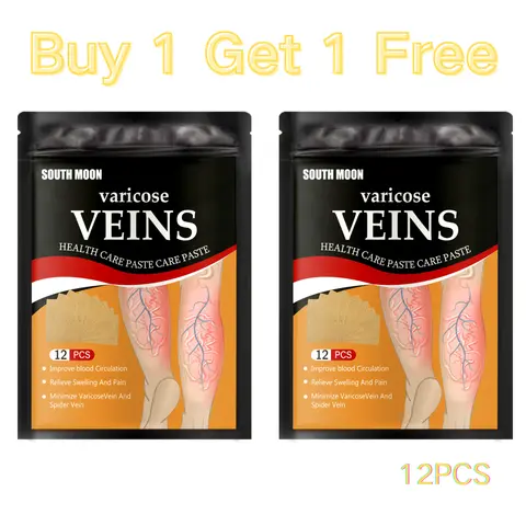 Varicose Vein Treatment Patch with Ginger & Safflower Seed Oil - Cooling Wellness Solution for Pain Relief, Swelling Reduction, Circulation Improvement (Buy 1 Get 1 Free)