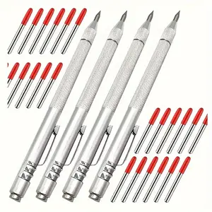 4pcs Tungsten Carbide Engraving Pens with Magnet, Includes 4 Replacement Tips for Glass, Ceramic & Metal