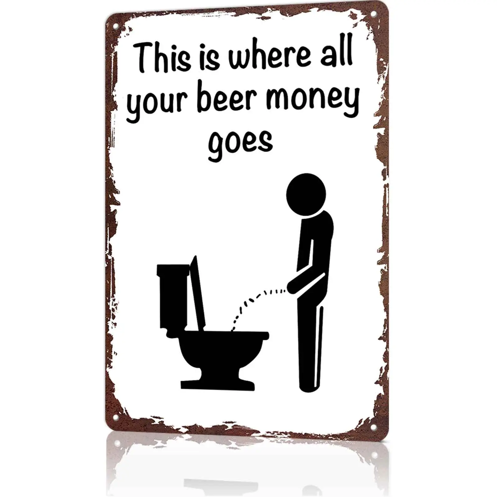 Funny 12x8 in Metal Tin Home Sign, Aluminum Wall Art, Vintage Rustic Novelty Plaque, Decor for Man Cave, Bar, Beer Lover Gift, Home Supplies Wall Decor, Metal Sign, Tin Home Signs